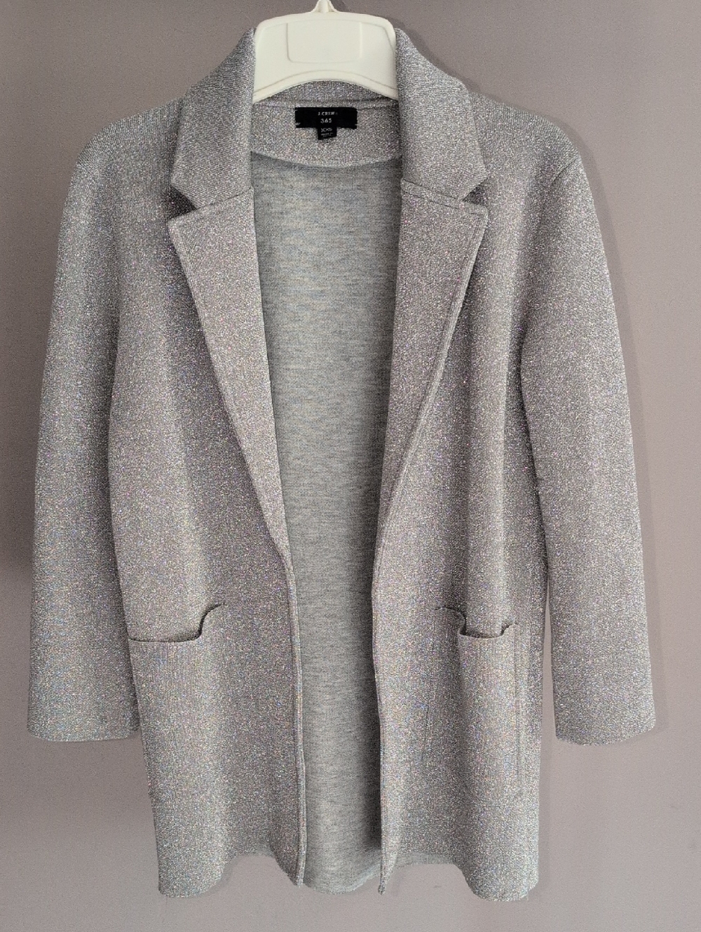 J. Crew 365 Sophie Cardigan Blazer Sweater Gray Sparkly